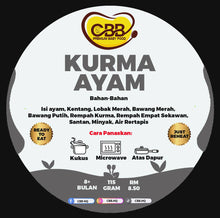 Load image into Gallery viewer, CBB: Ready-to-eat Lauk Kurma, Dalca, Rendang, Ayam Merah